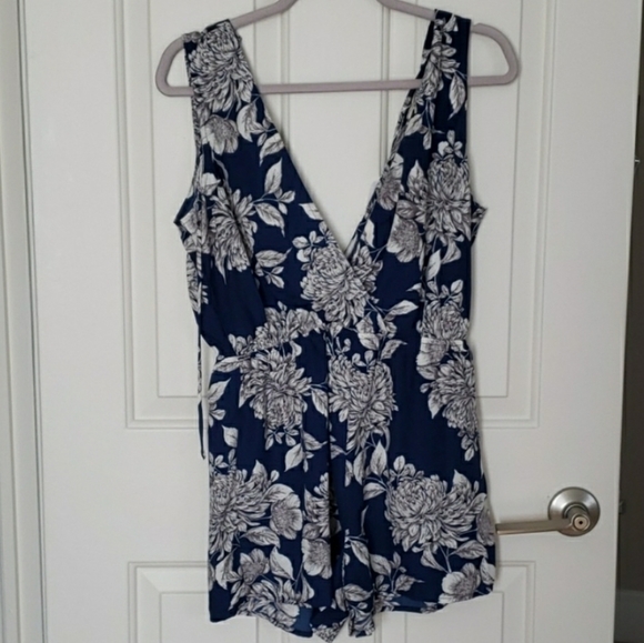Navy Floral Romper